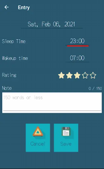 select sleep time